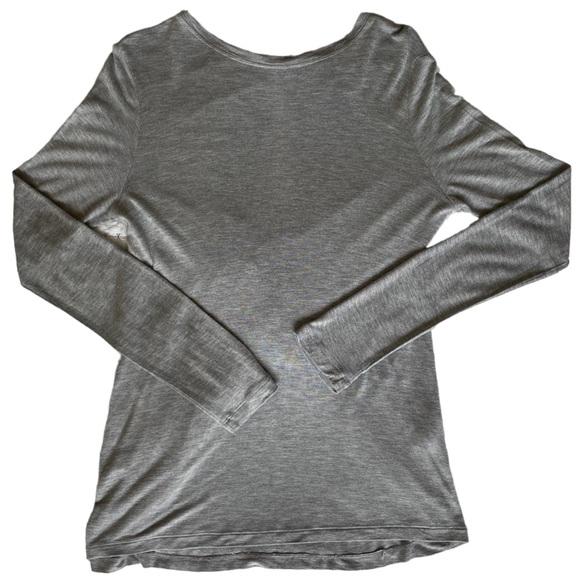 *NWOT* Banana Republic Long Sleeve Open Twist Back Top, Gray Marl - Picture 5 of 10